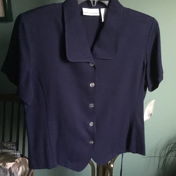 Bundle of 2 Rayon Blouses - Pink & Navy - NWT - Picture 6 of 7